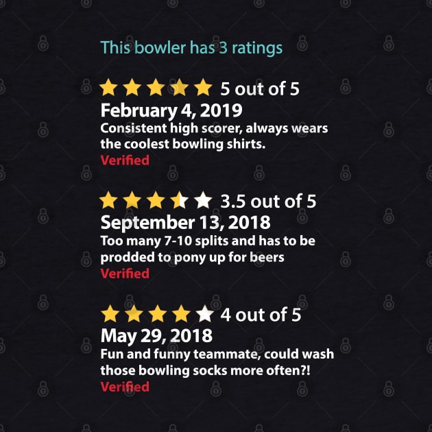 Bowler Gift Funny Customer Ratings System Star Reviews by SeaLAD